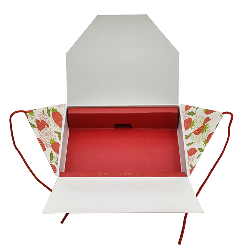 Small Folding Paperboard Rigid Gift Box For Candy Snacks Cookies Matcha Tea Coffee
