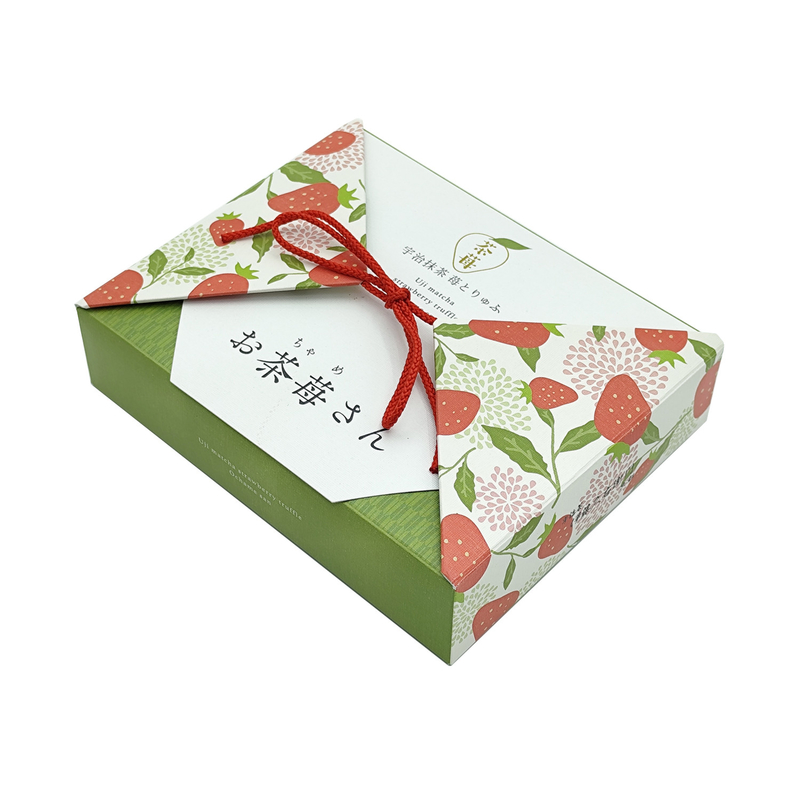 Small Folding Paperboard Rigid Gift Box For Candy Snacks Cookies Matcha Tea Coffee
