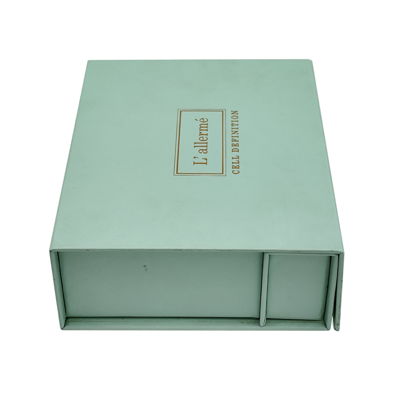 Flip Cover Rigid Gift Box Skincare Custom Magnetic Box Packaging With Dividers Tray