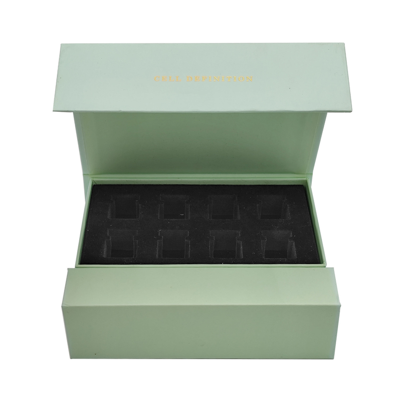 Flip Cover Rigid Gift Box Skincare Custom Magnetic Box Packaging With Dividers Tray