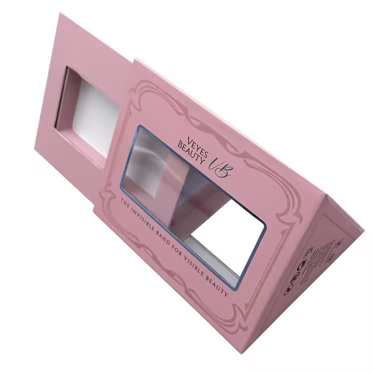 Customized Sliding Drawer Box Paperboard Empty Eyelash Box With Window For Display