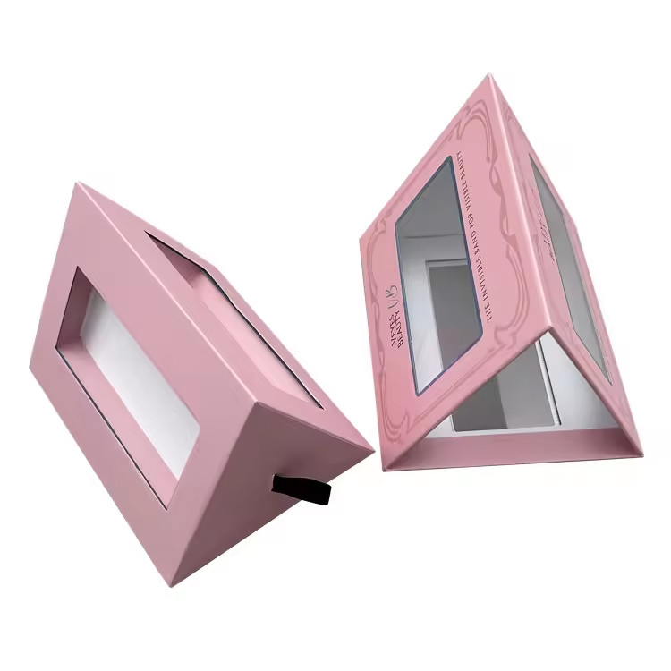 Customized Sliding Drawer Box Paperboard Empty Eyelash Box With Window For Display