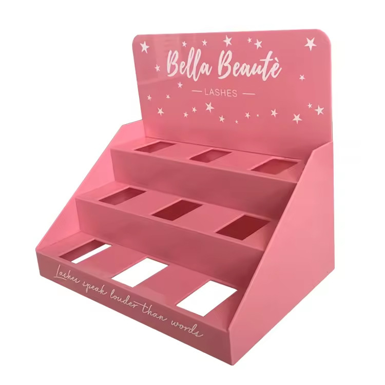 Paper Cardboard Counter Top Display Cases Table Pop Cosmetic Display Show Stand