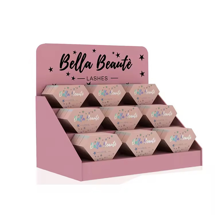 Paper Cardboard Counter Top Display Cases Table Pop Cosmetic Display Show Stand