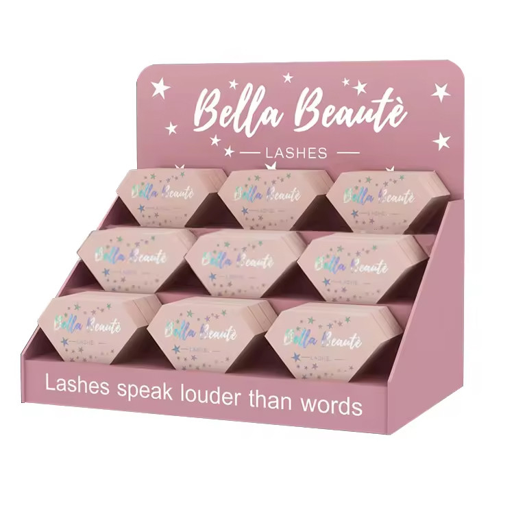 Paper Cardboard Counter Top Display Cases Table Pop Cosmetic Display Show Stand