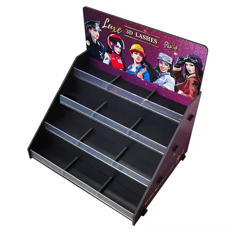 Large Cardboard Counter Display Stands Cosmetic Makeup Eyelash Retail Display