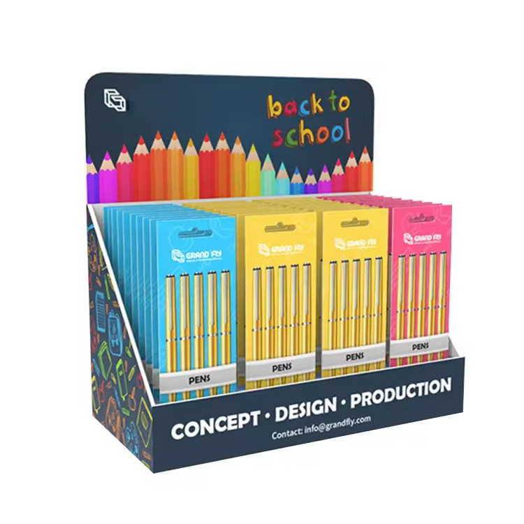 Custom Paper Counter Display Box Cardboard Retail Packaging Tear Away Display Box