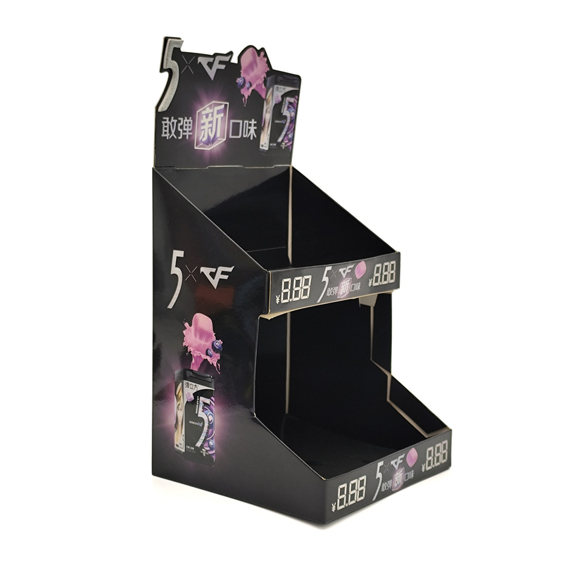 Cardboard Paper Counter Display Box Glass Bottle Countertop Display Stand With Holes