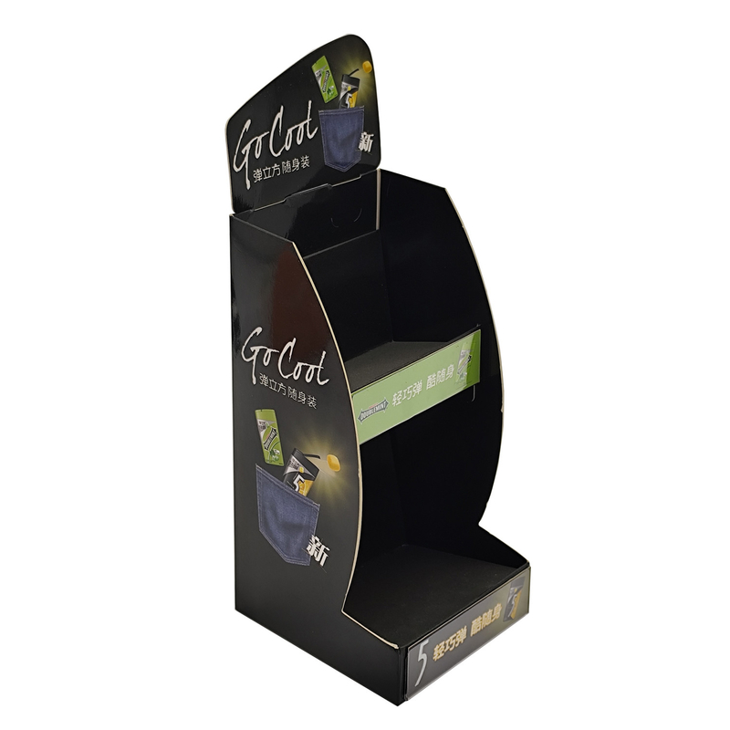 Cardboard Paper Counter Display Box Glass Bottle Countertop Display Stand With Holes