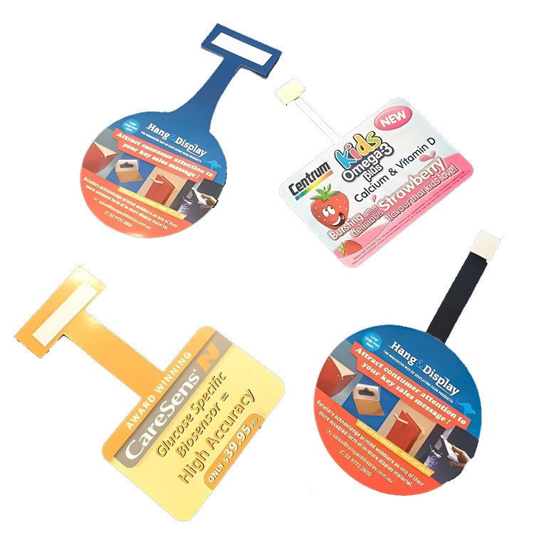 PVC Die Cut Retail Shelf Wobblers Supermarket Shelf Talker Display Customized