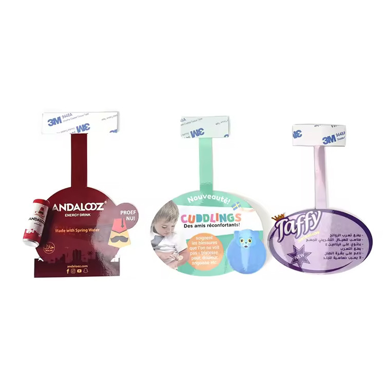CMYK Plastic Retail Shelf Wobblers Advertising Shelf Display Wobbler PVC Swing Strip