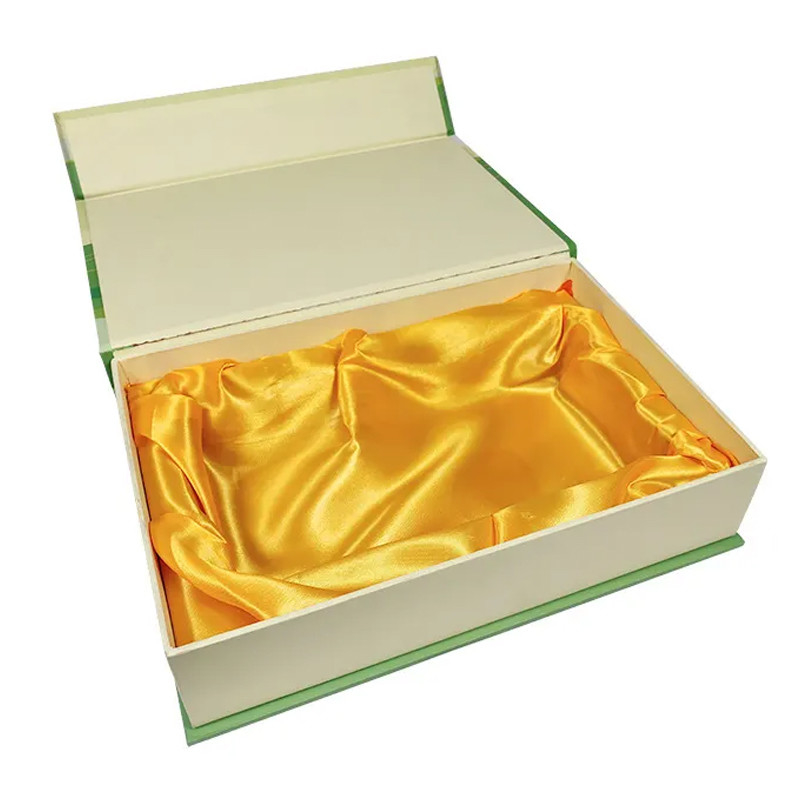 Luxury Satin Inside Magnetic Flip Folding Box Custom Logo Gift Box Packaging Inner Silk Fabric Box For Cosmetic Products