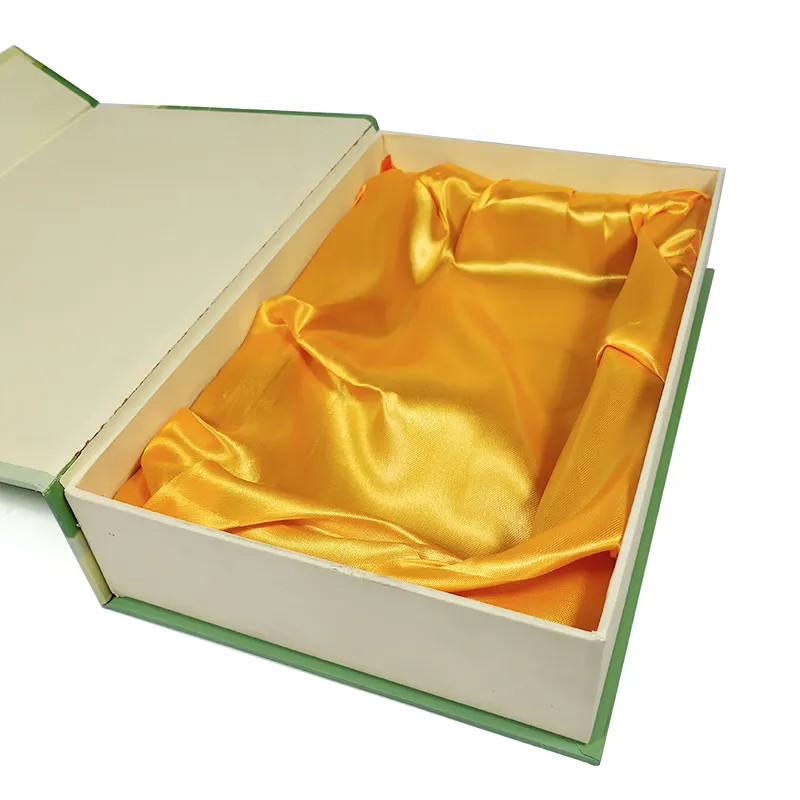 Luxury Satin Inside Magnetic Flip Folding Box Custom Logo Gift Box Packaging Inner Silk Fabric Box For Cosmetic Products