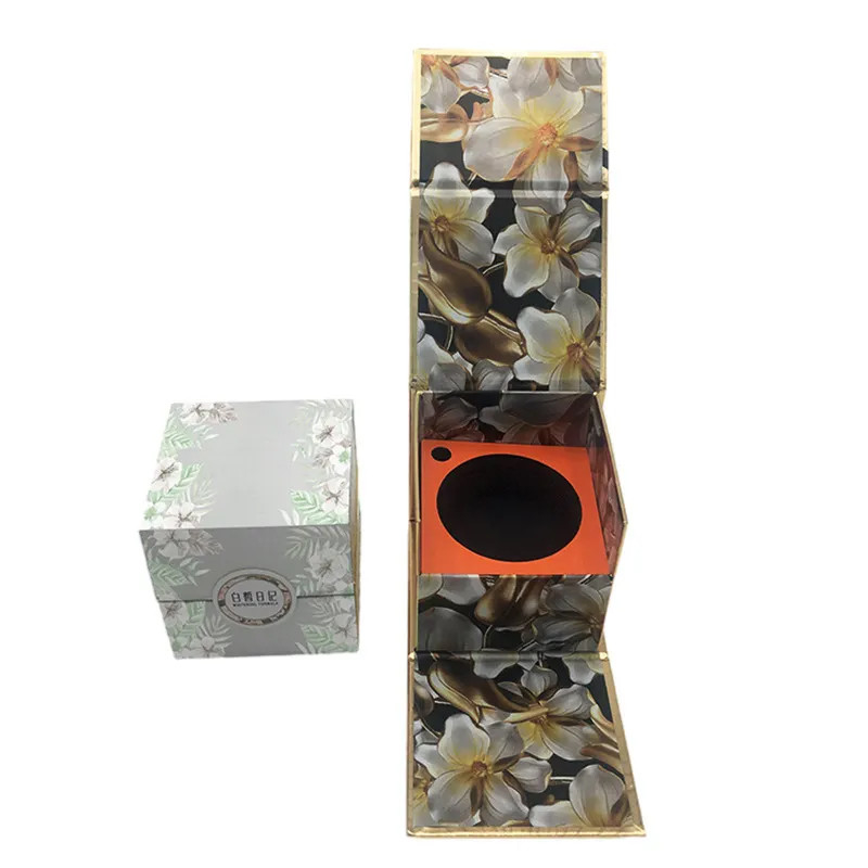 Magnetic Flip Top Gift Box With Foam Insert Square Rigid Cardboard Clamshell Box For Perfume Custom Packaging