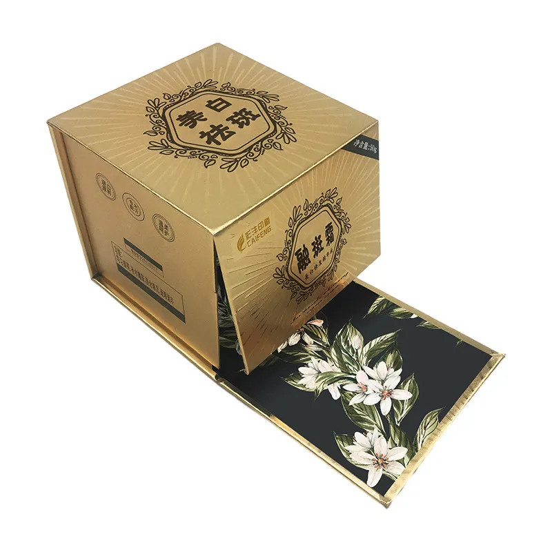 Magnetic Flip Top Gift Box With Foam Insert Square Rigid Cardboard Clamshell Box For Perfume Custom Packaging
