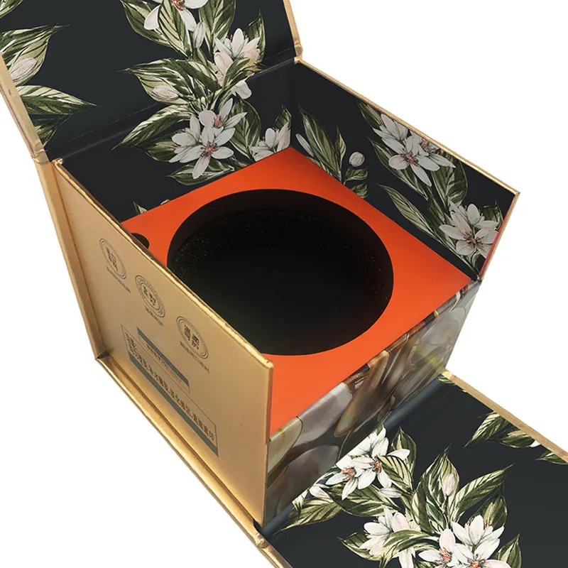 Magnetic Flip Top Gift Box With Foam Insert Square Rigid Cardboard Clamshell Box For Perfume Custom Packaging
