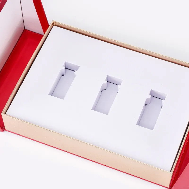 custom box packaging double door design magnetic closure paper gift lip gloss packaging box cosmetic boxes with foam insert