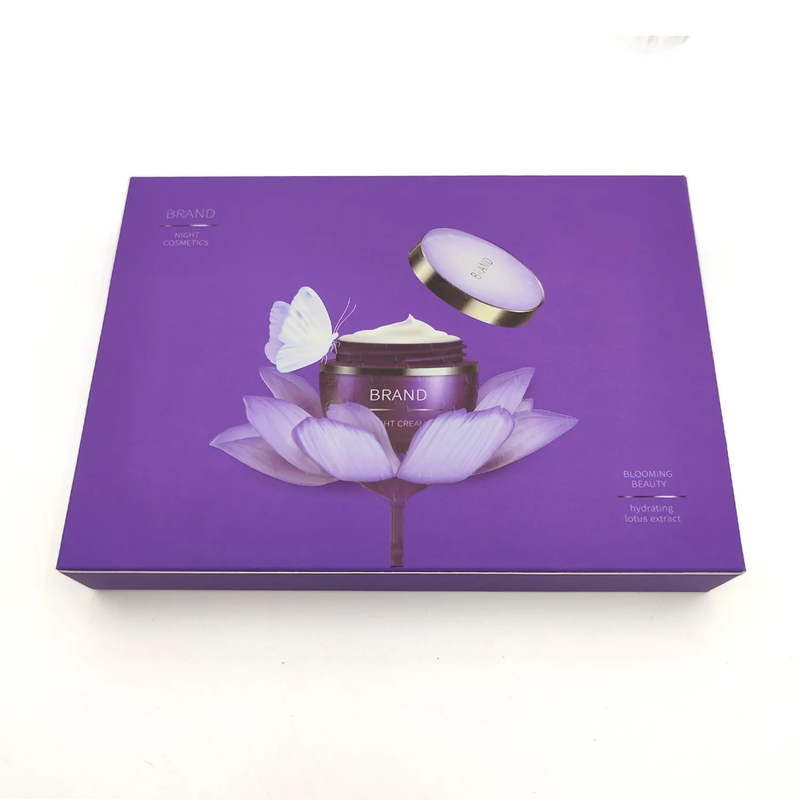 custom logo cosmetic box skincare face cream box texture and embossed beauty packaging