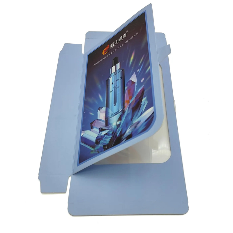 Custom Folding Cardboard Box At The Top Of Cosmetic Packaging With Transparent PVC Windows After Opening