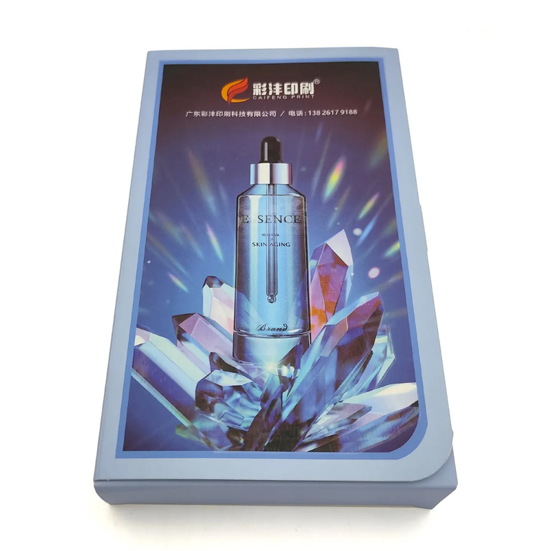 Custom Folding Cardboard Box At The Top Of Cosmetic Packaging With Transparent PVC Windows After Opening