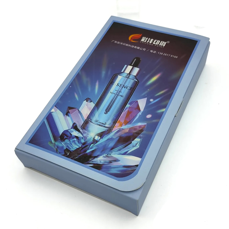 Custom Folding Cardboard Box At The Top Of Cosmetic Packaging With Transparent PVC Windows After Opening