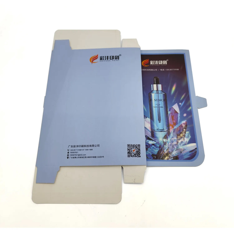 Custom Folding Cardboard Box At The Top Of Cosmetic Packaging With Transparent PVC Windows After Opening