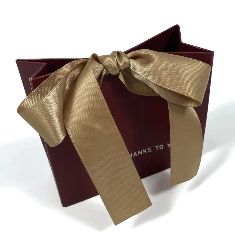 Luxury Custom Die-Cut Thank You Gift Paperboard Bags With Lamination Ribbon Accessory And Certificate For Small Businesses