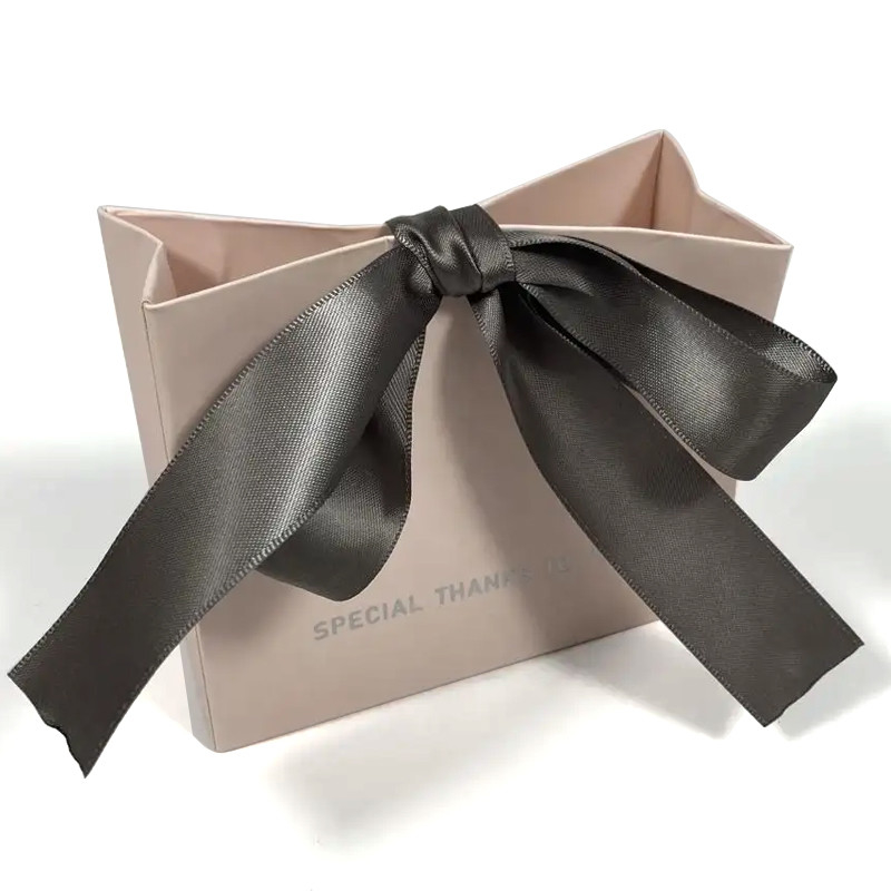 Luxury Custom Die-Cut Thank You Gift Paperboard Bags With Lamination Ribbon Accessory And Certificate For Small Businesses