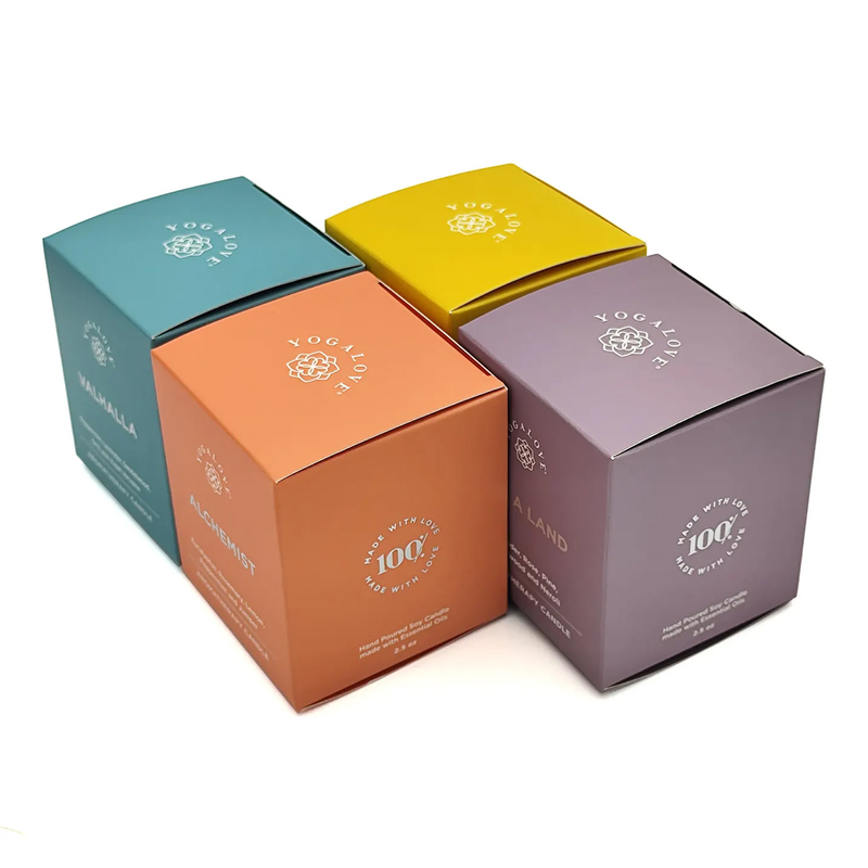 Eco Friendly Wholesale Customized Private Label Luxury Matte Custom Logo Printing 8oz Square Candle Jar Paper Box
