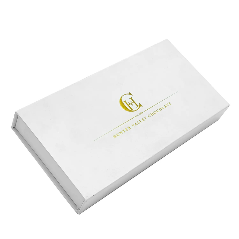 Custom Luxury Rigid Fancy Gold Foil Stamping Logo Square Rectangle Candy Chocolate Packaging Box With Insert