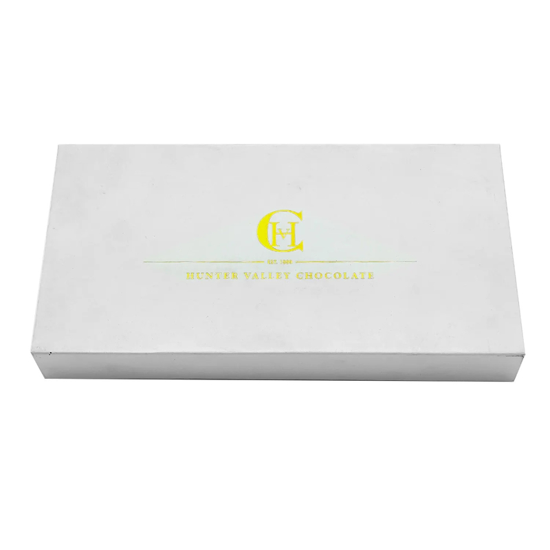 Custom Gold Stamping White Rigid Paper Box Magnetic Closure Golden Packaging Box Luxury Chocolate Gift Boxes