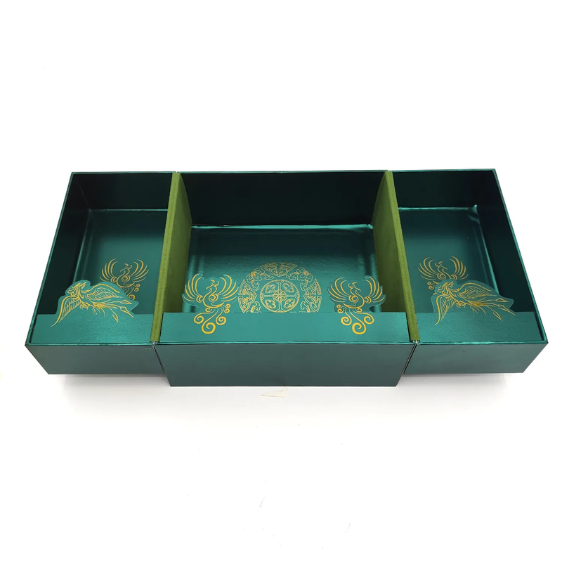 Custom Printed Green Festival Box Luxury Cosmetic Folding Cardboard Rigid Hard Magnetic Gift Box