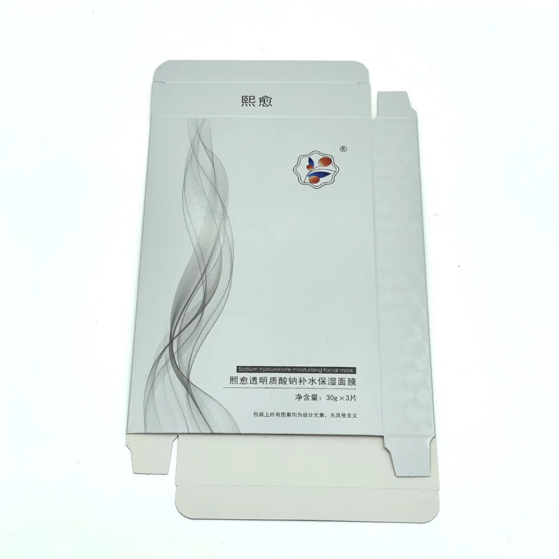 Custom Spot Uv Finishing Essential Oils Face Mask Box White Boxes Paper Mask Box For Mask Packing