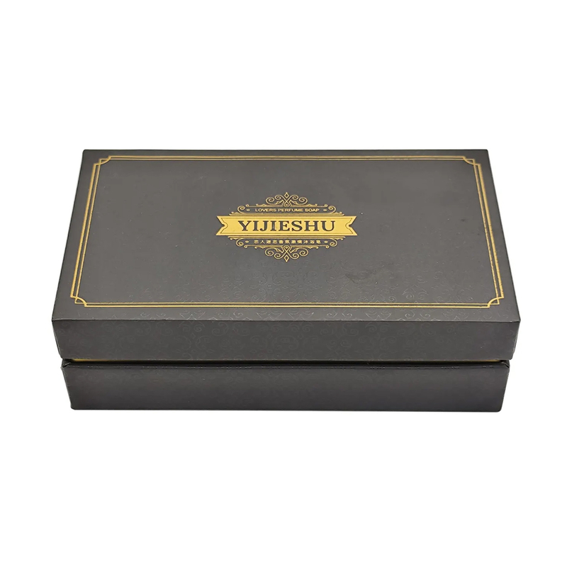 Gold Stamping 2 Piece Luxury Soap Packaging Box Custom Design Gift Box Lid And Base Box For Soap Packaging
