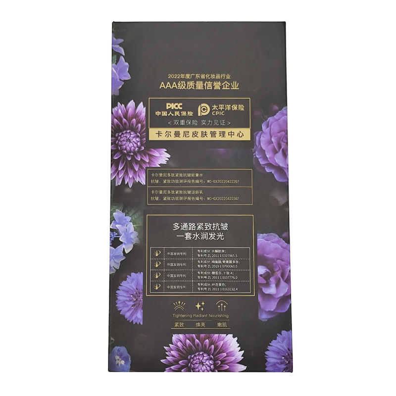 Customized Rigid Cardboard Empty Flip Flat Bottle Packaging Box With EVA Insert For Skin Care Product Set