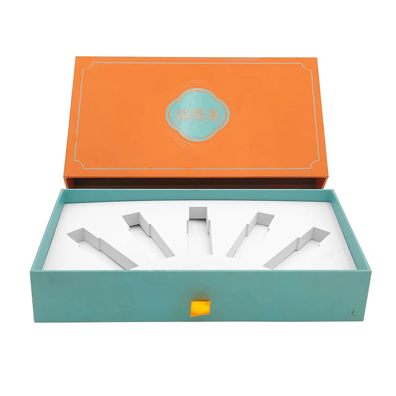 Custom Logo Wholesale Rigid Cardboard Drawer Gift Packaging Box With Eva Foam Insert