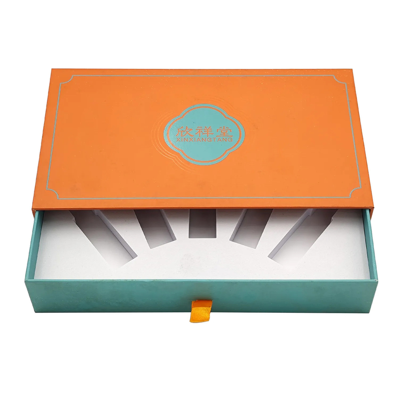 Custom Logo Wholesale Rigid Cardboard Drawer Gift Packaging Box With Eva Foam Insert