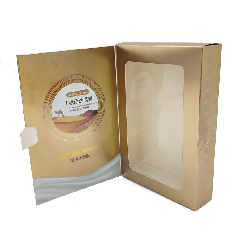 Custom Luxury Gold Stamping Skincare Serum Packaging Paper Box Cosmetic Product Package With Logo For Skin Care Set